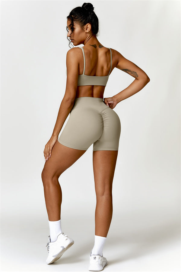 High-Waisted Sports Bra & Shorts Activewear Set