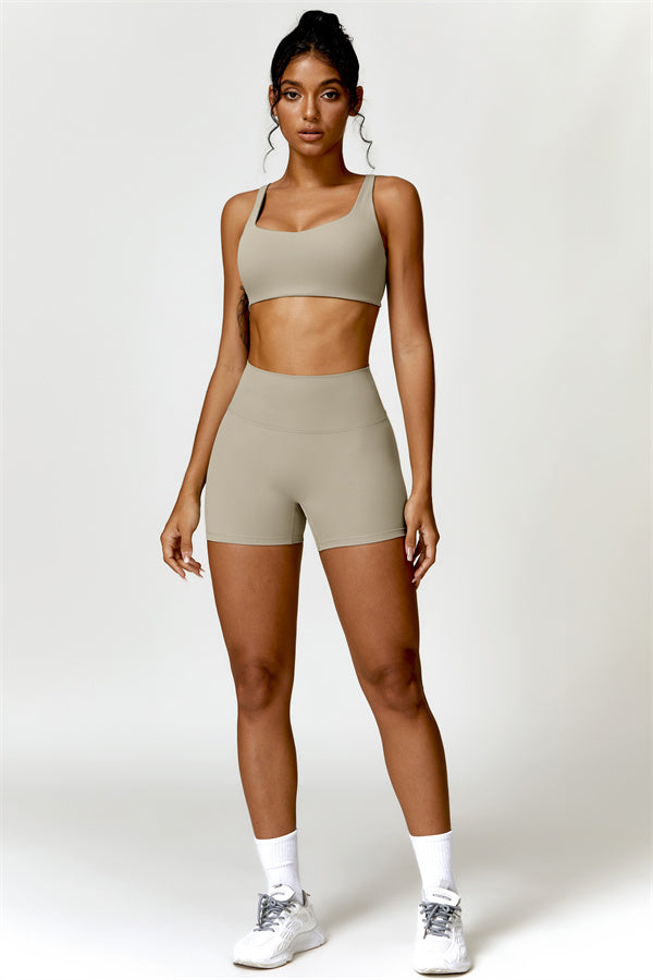 High-Waisted Sports Bra & Shorts Activewear Set