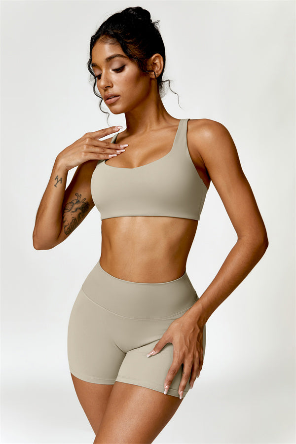 High-Waisted Sports Bra & Shorts Activewear Set