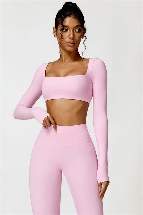 Seamless Long Sleeve Crop Top & Leggings Set