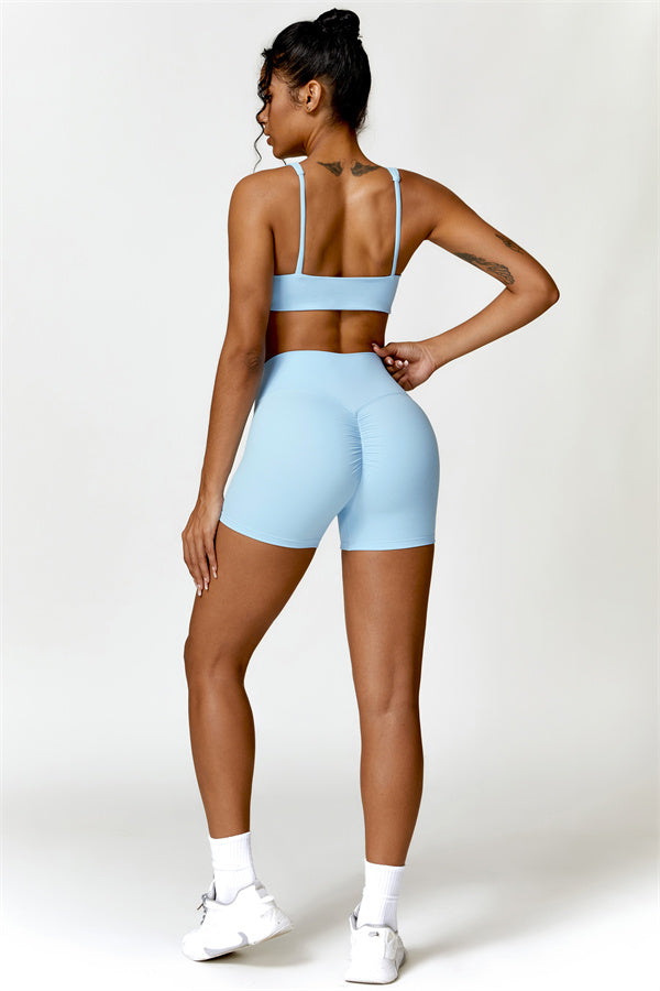 High-Waisted Sports Bra & Shorts Activewear Set