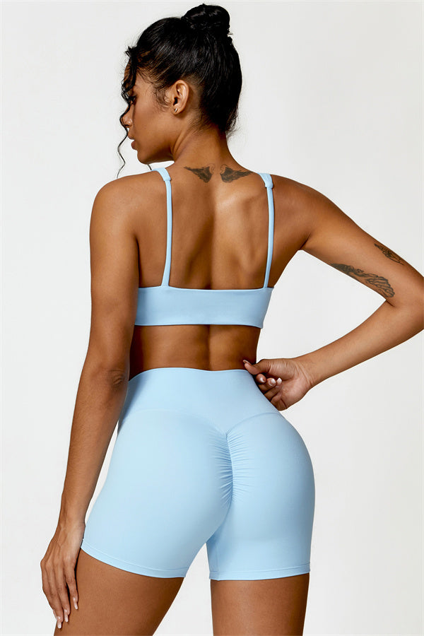 High-Waisted Sports Bra & Shorts Activewear Set