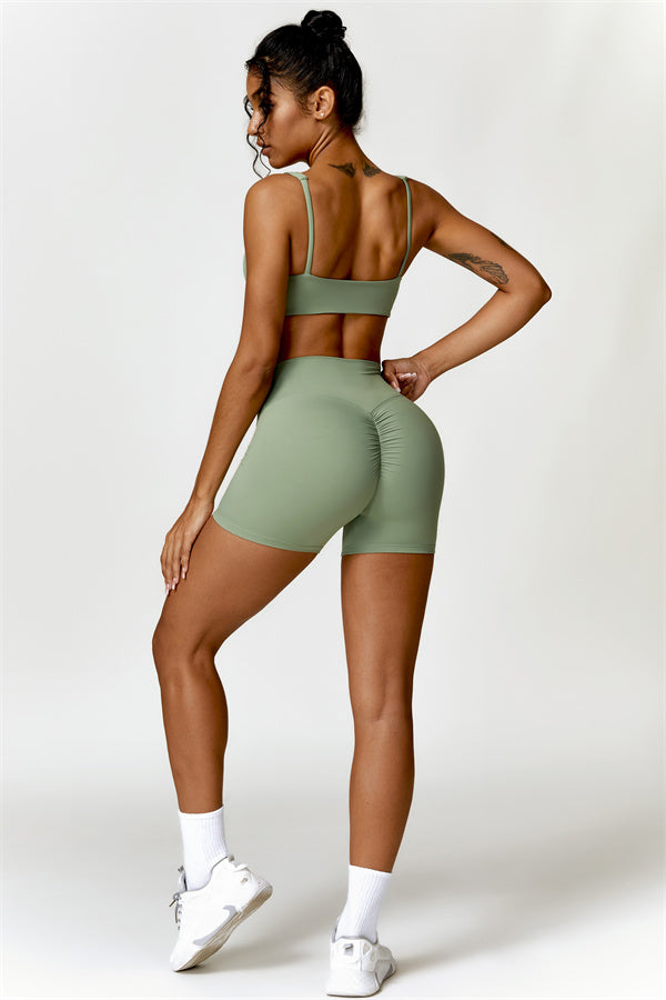 High-Waisted Sports Bra & Shorts Activewear Set
