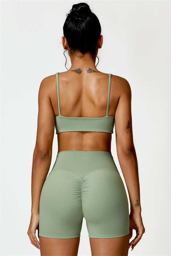 High-Waisted Sports Bra & Shorts Activewear Set