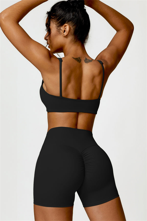 High-Waisted Sports Bra & Shorts Activewear Set