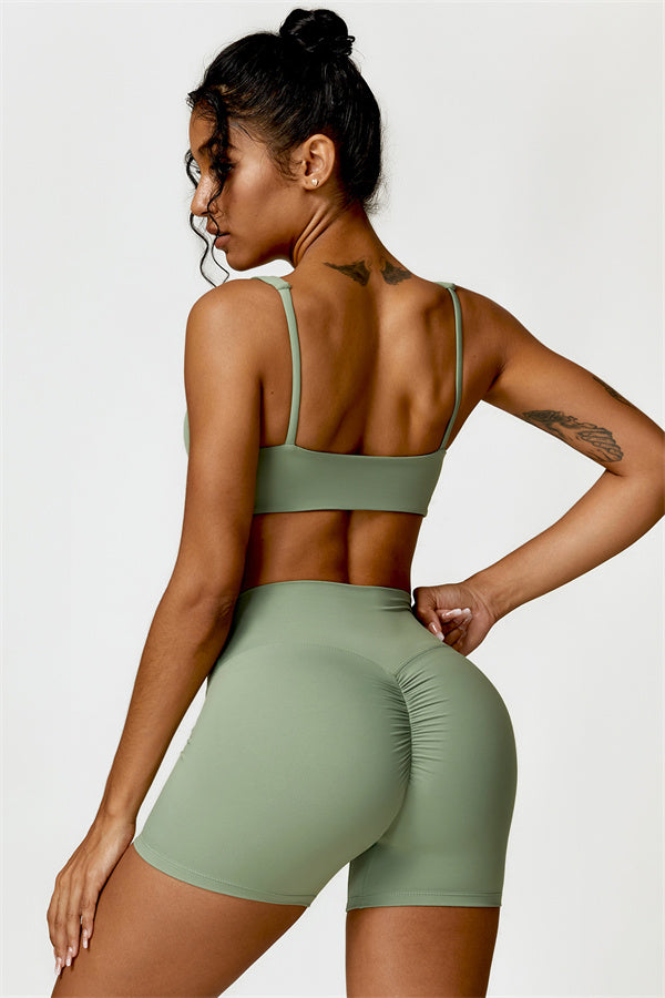High-Waisted Sports Bra & Shorts Activewear Set