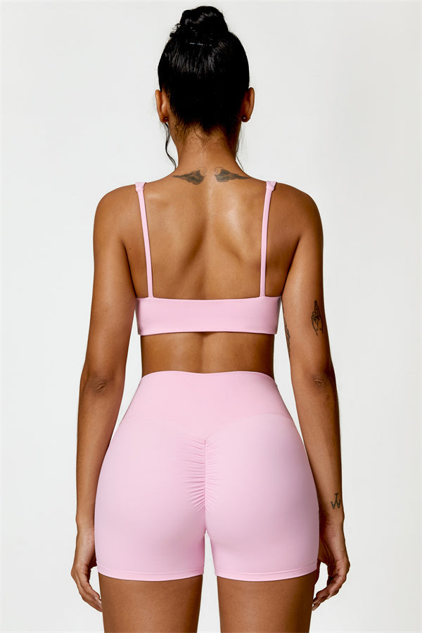 High-Waisted Sports Bra & Shorts Activewear Set