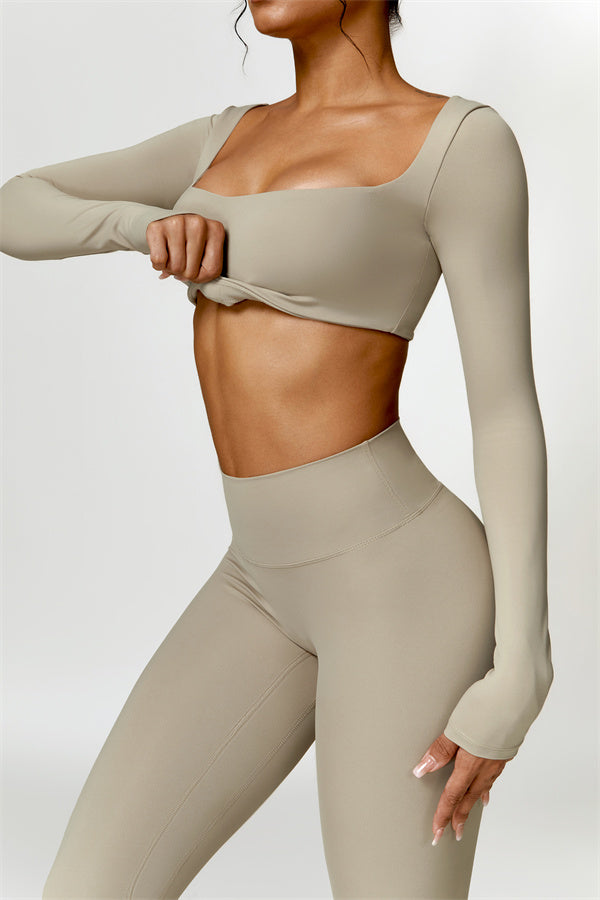 Seamless Long Sleeve Crop Top & Leggings Set