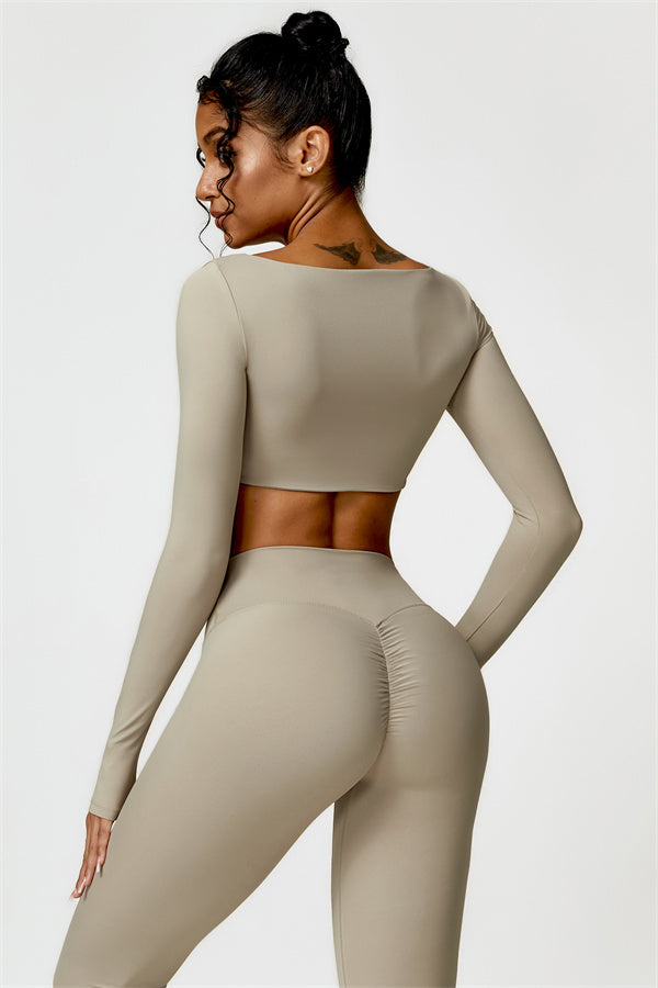 Seamless Long Sleeve Crop Top & Leggings Set