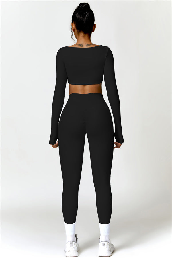 Seamless Long Sleeve Crop Top & Leggings Set