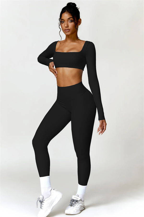 Seamless Long Sleeve Crop Top & Leggings Set