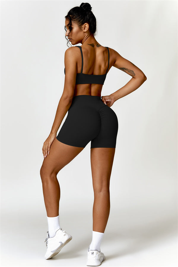 High-Waisted Sports Bra & Shorts Activewear Set