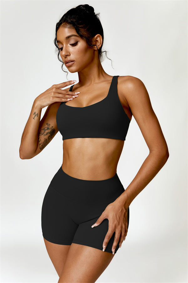 High-Waisted Sports Bra & Shorts Activewear Set