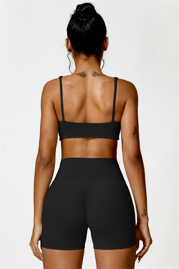 High-Waisted Sports Bra & Shorts Activewear Set