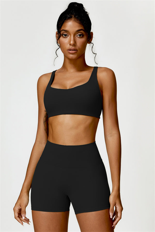 High-Waisted Sports Bra & Shorts Activewear Set