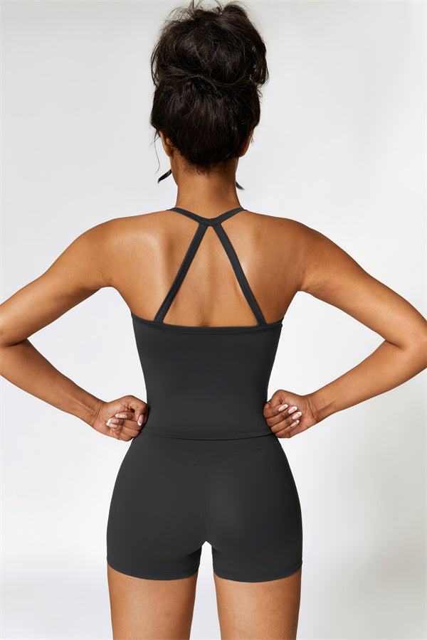 Crisscross Back Sculpting Crop Vest