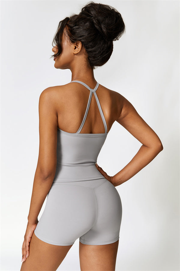Crisscross Back Sculpting Crop Vest