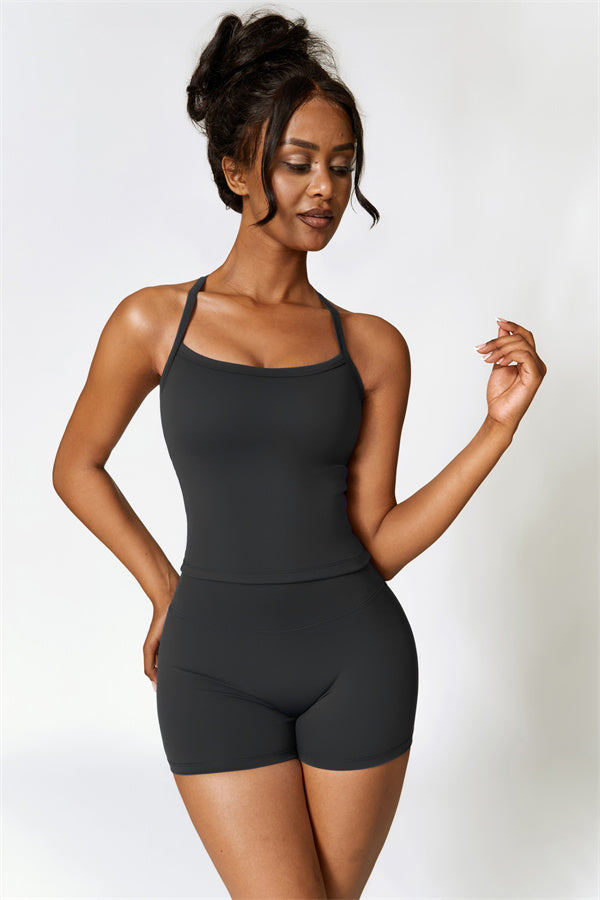Crisscross Back Sculpting Crop Vest