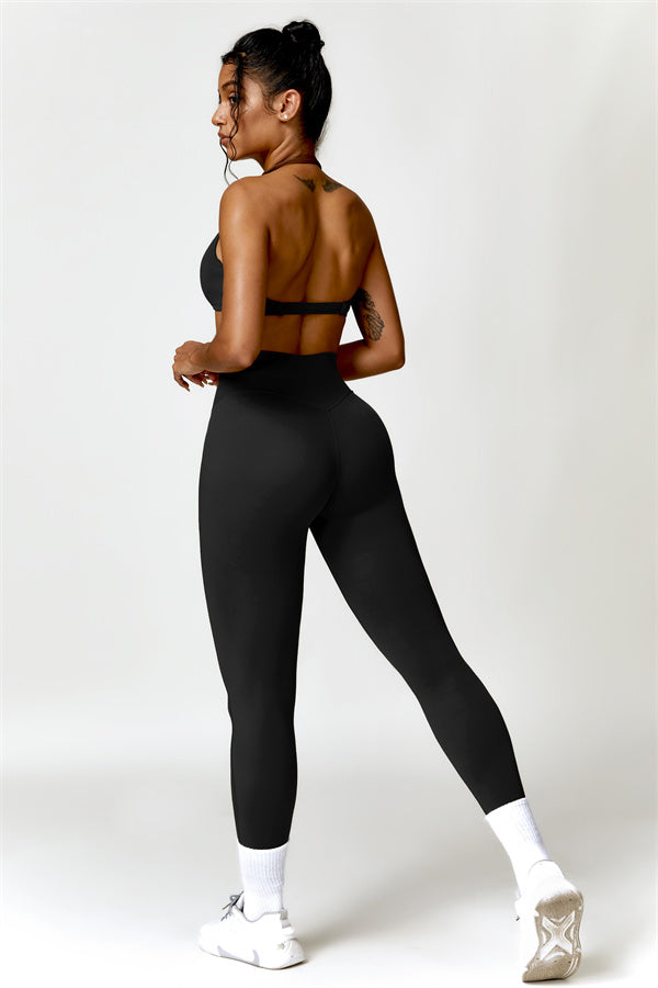 Twist-Front Open Back Sports Bra