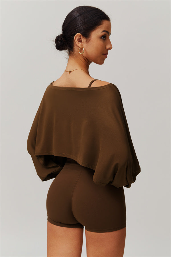 Asymmetrical Off-Shoulder Cropped Pullover