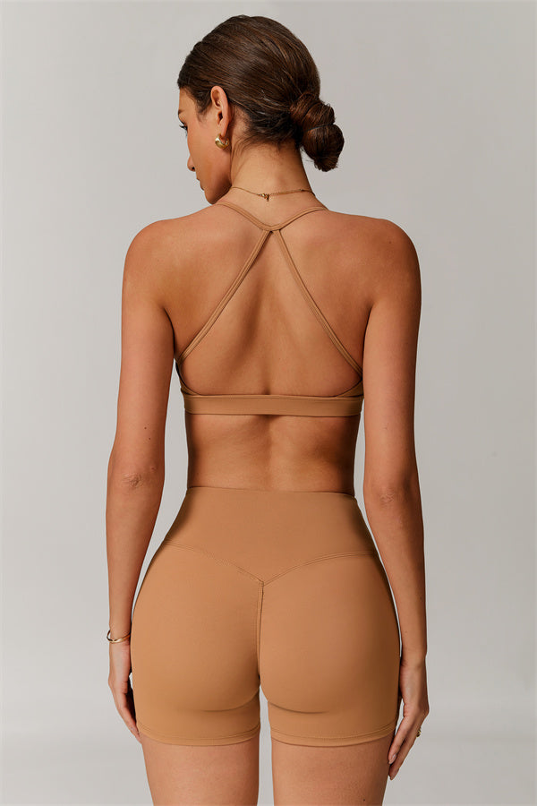 Pleated Crisscross Sports Bra