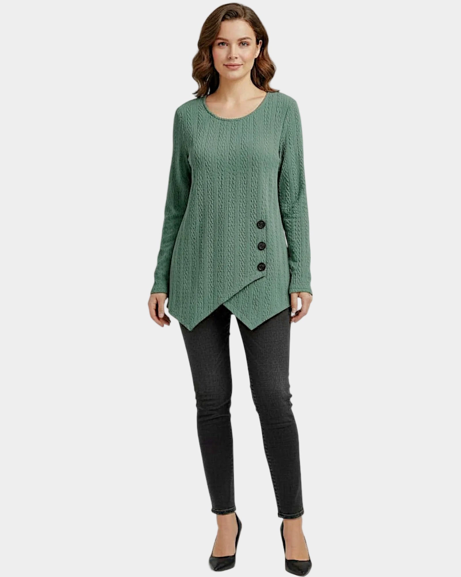 Asymmetrical Shirt Long-Sleeved