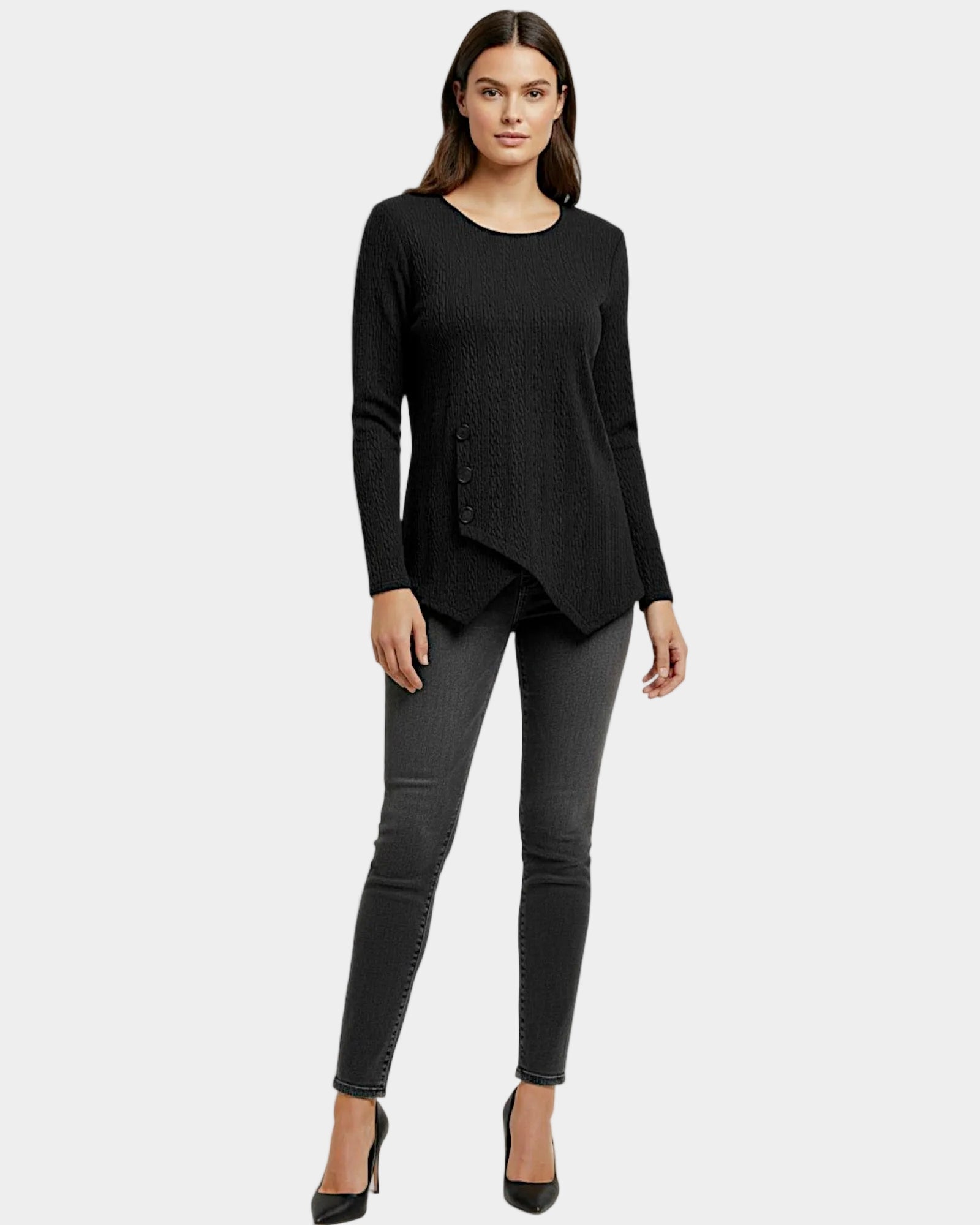 Asymmetrical Shirt Long-Sleeved