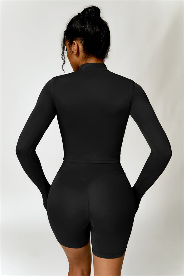 Zip-Up Stand Collar Active Jacket