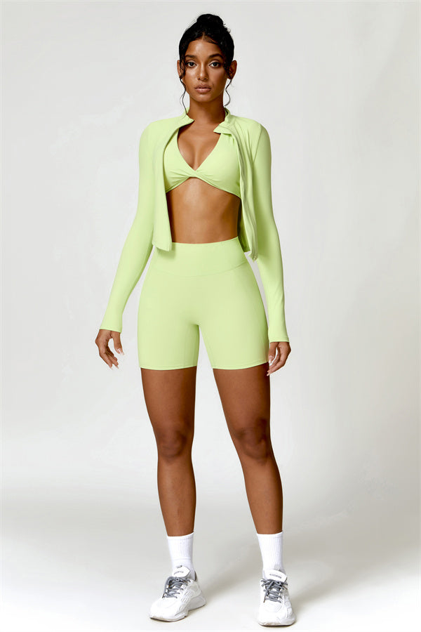 Zip-Up Stand Collar Active Jacket