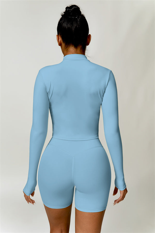 Zip-Up Stand Collar Active Jacket