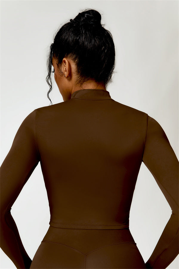Zip-Up Stand Collar Active Jacket