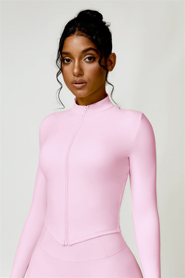 Zip-Up Stand Collar Active Jacket