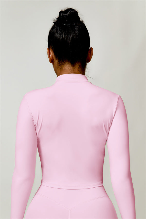 Zip-Up Stand Collar Active Jacket