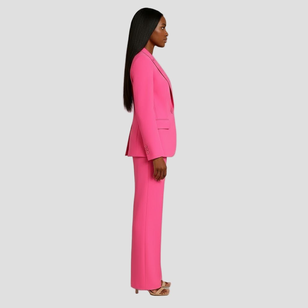 Chic Women's Suit Set - Tailored Blazer and Slim-Fit Trousers