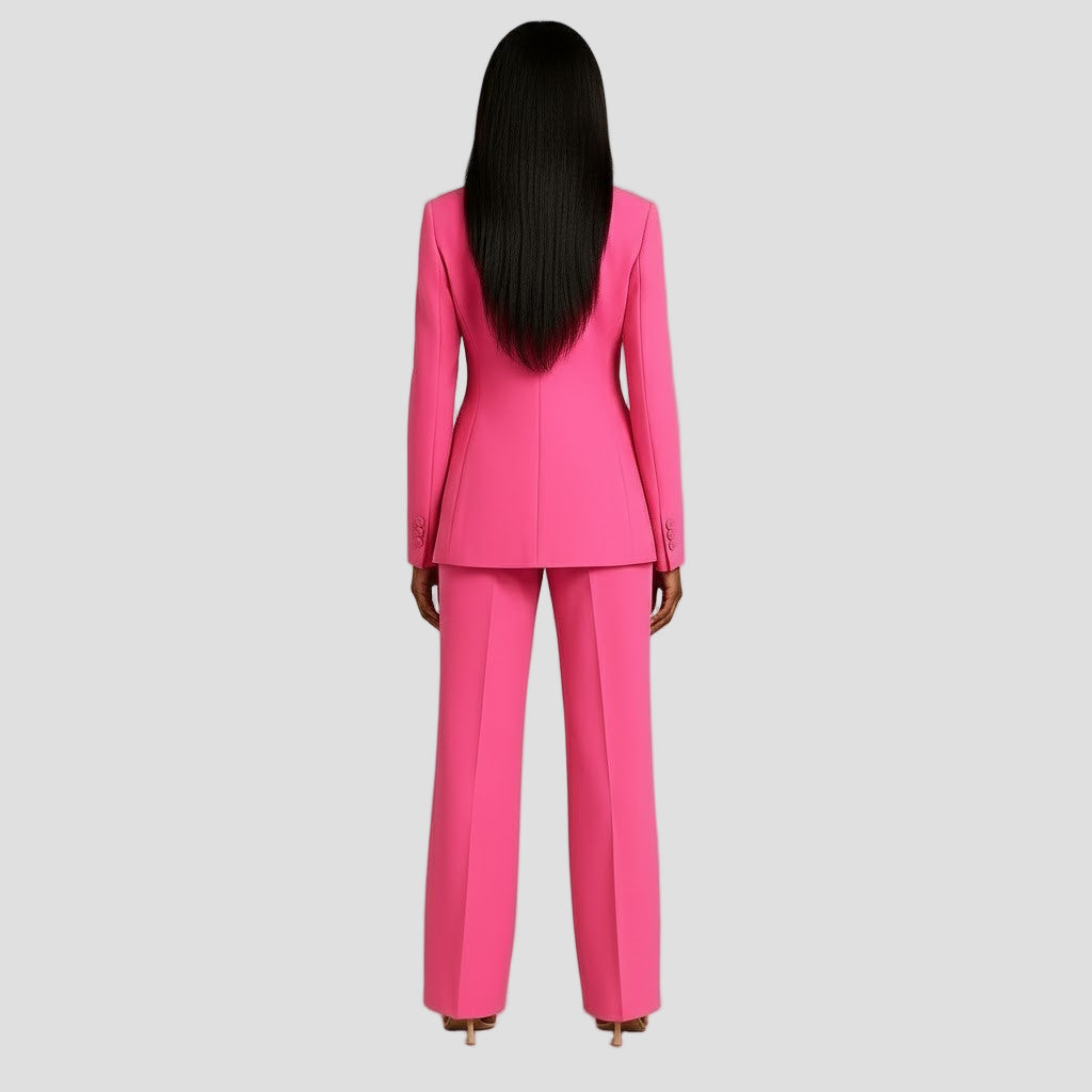 Chic Women's Suit Set - Tailored Blazer and Slim-Fit Trousers