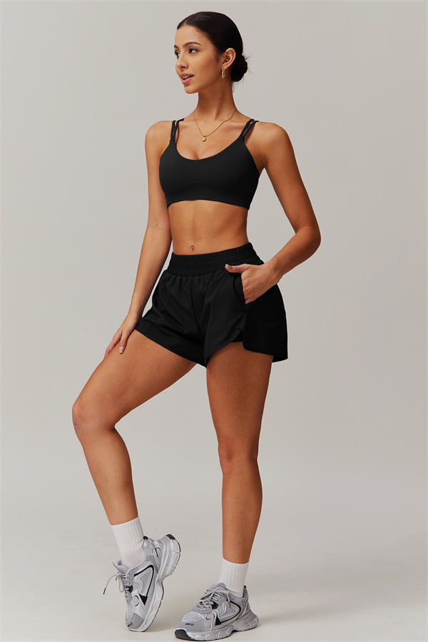 High-Waist Performance Shorts with Built-In Liner