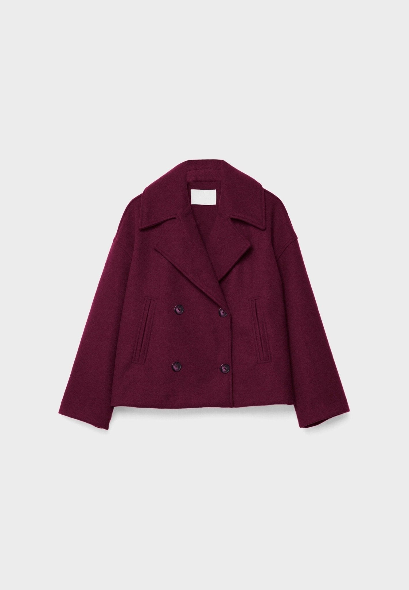 Double-Breasted Cropped Jacket with Tailored Fit and Pointed Lapels – Chic and Versatile Design for Modern Sophistication 11