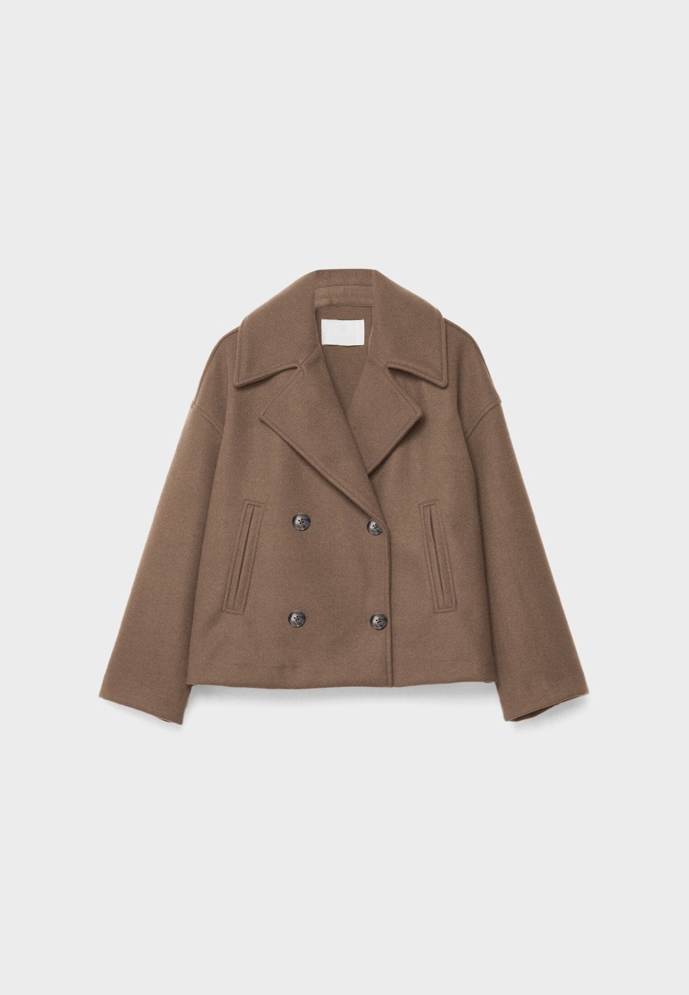 Double-Breasted Cropped Jacket with Tailored Fit and Pointed Lapels – Chic and Versatile Design for Modern Sophistication 8