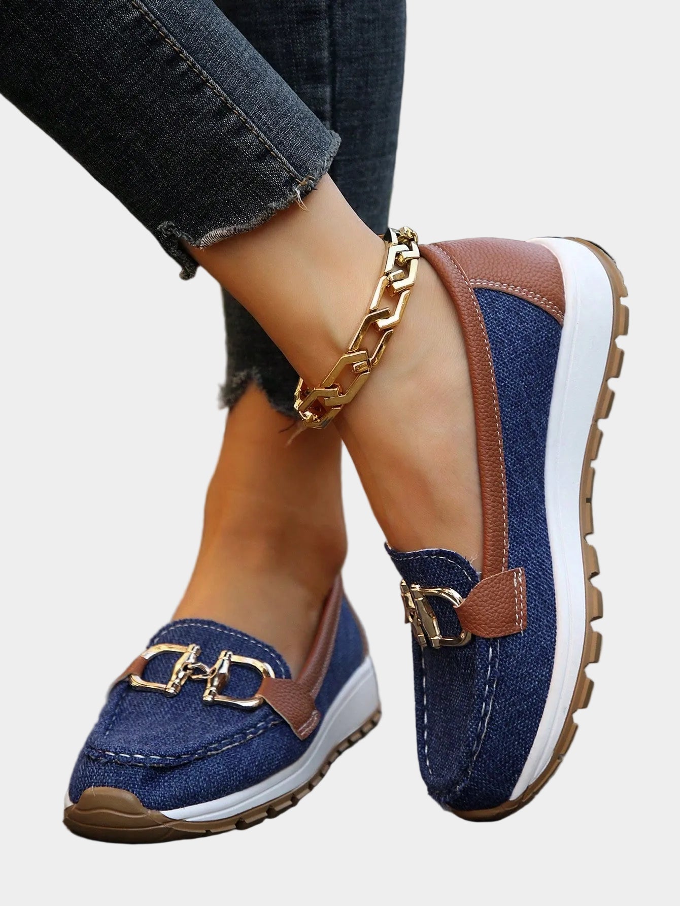 Comfortable Slip-On Loafers with Buckle