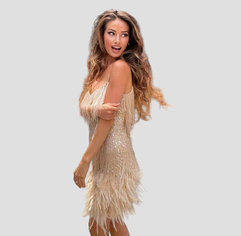 Feather Mini Dress for Women