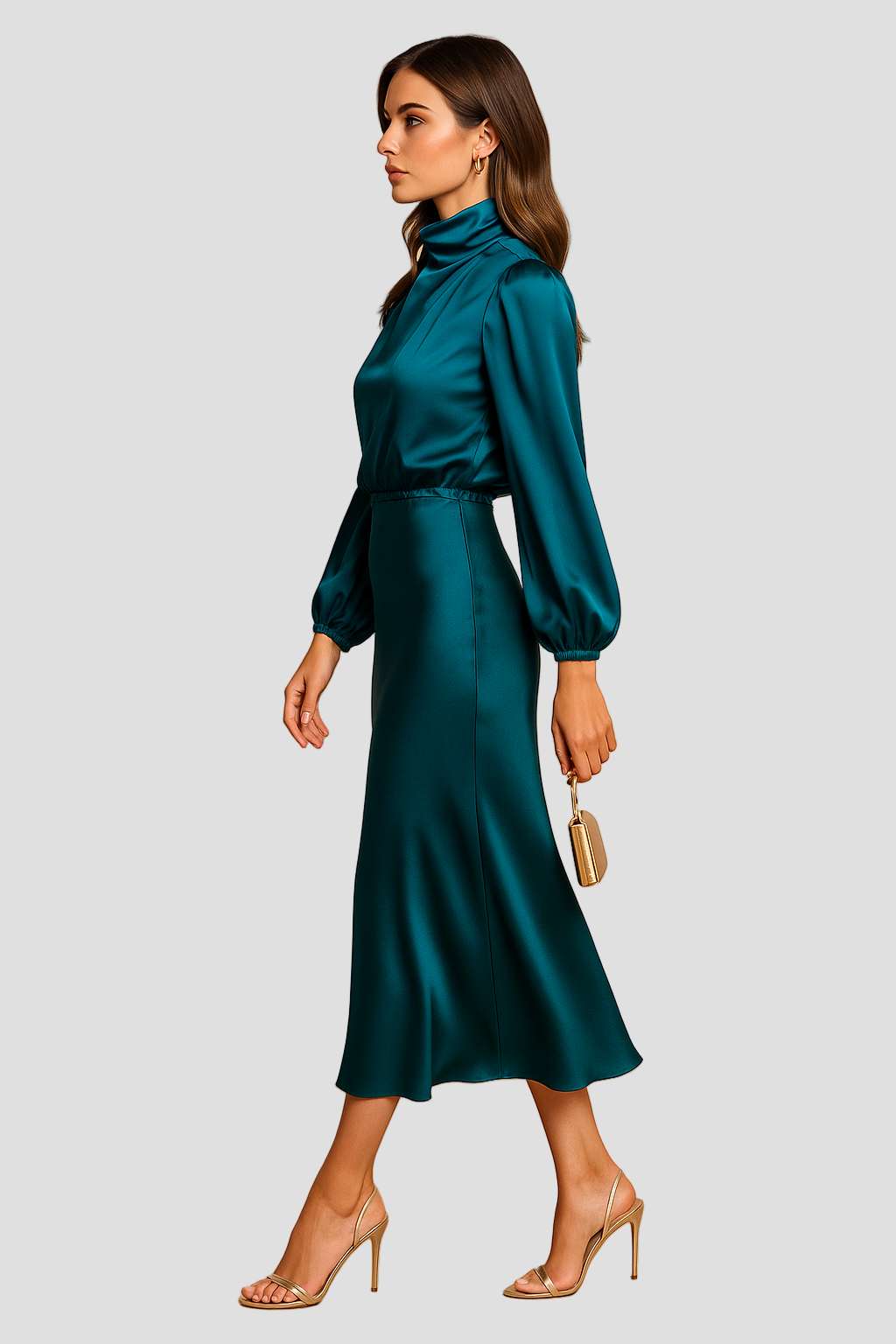 High Waist Midi Dress