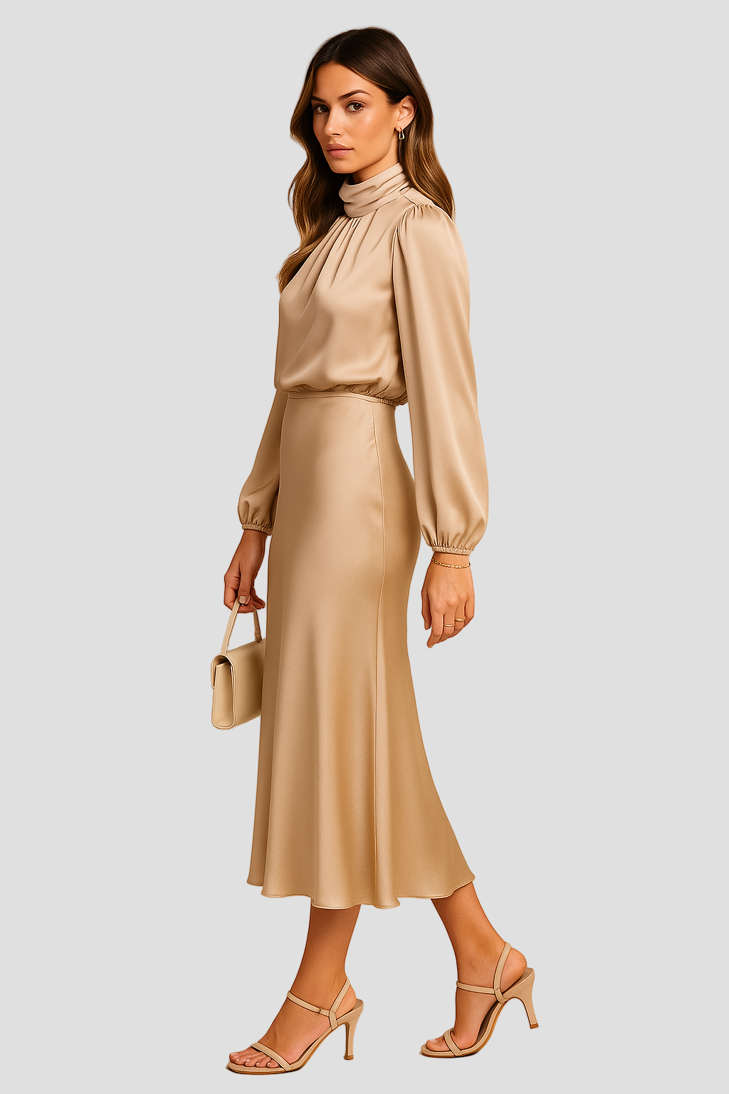 High Waist Midi Dress