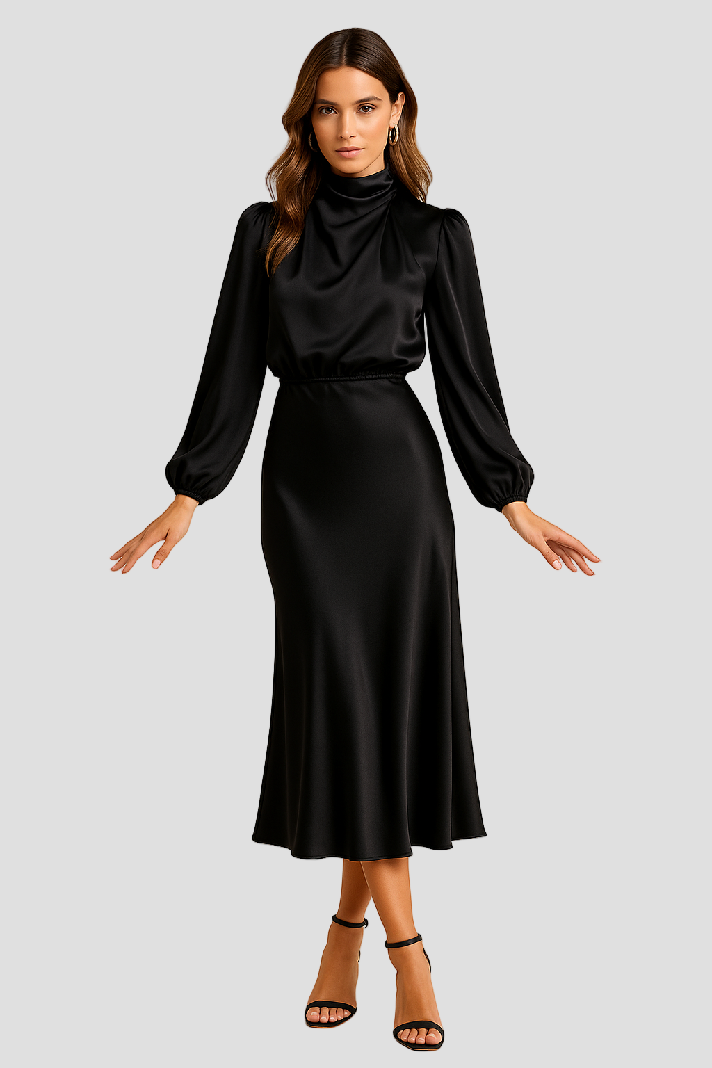 High Waist Midi Dress