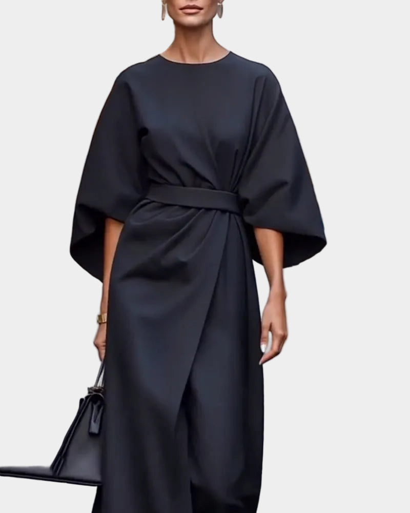 Midi Dress Elegant Kimono Sleeves