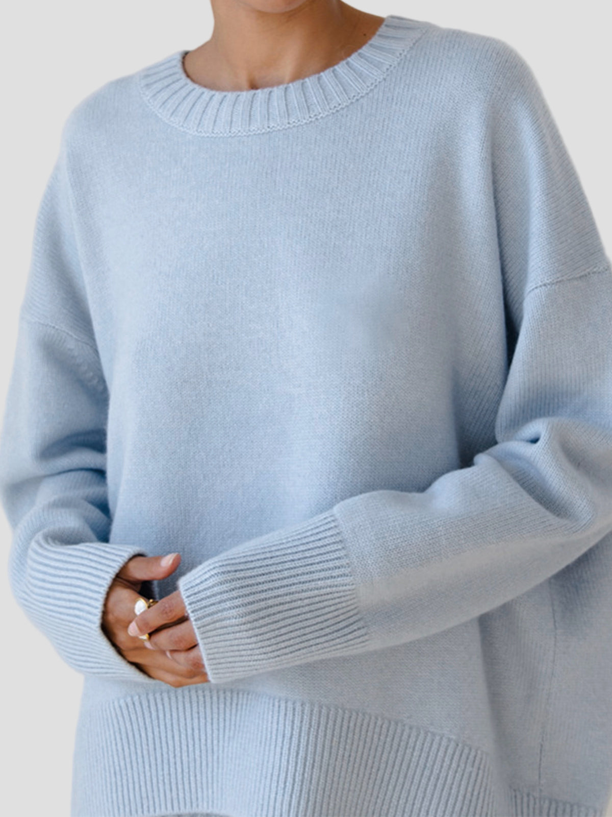 Oversized Crewneck Knit Sweater