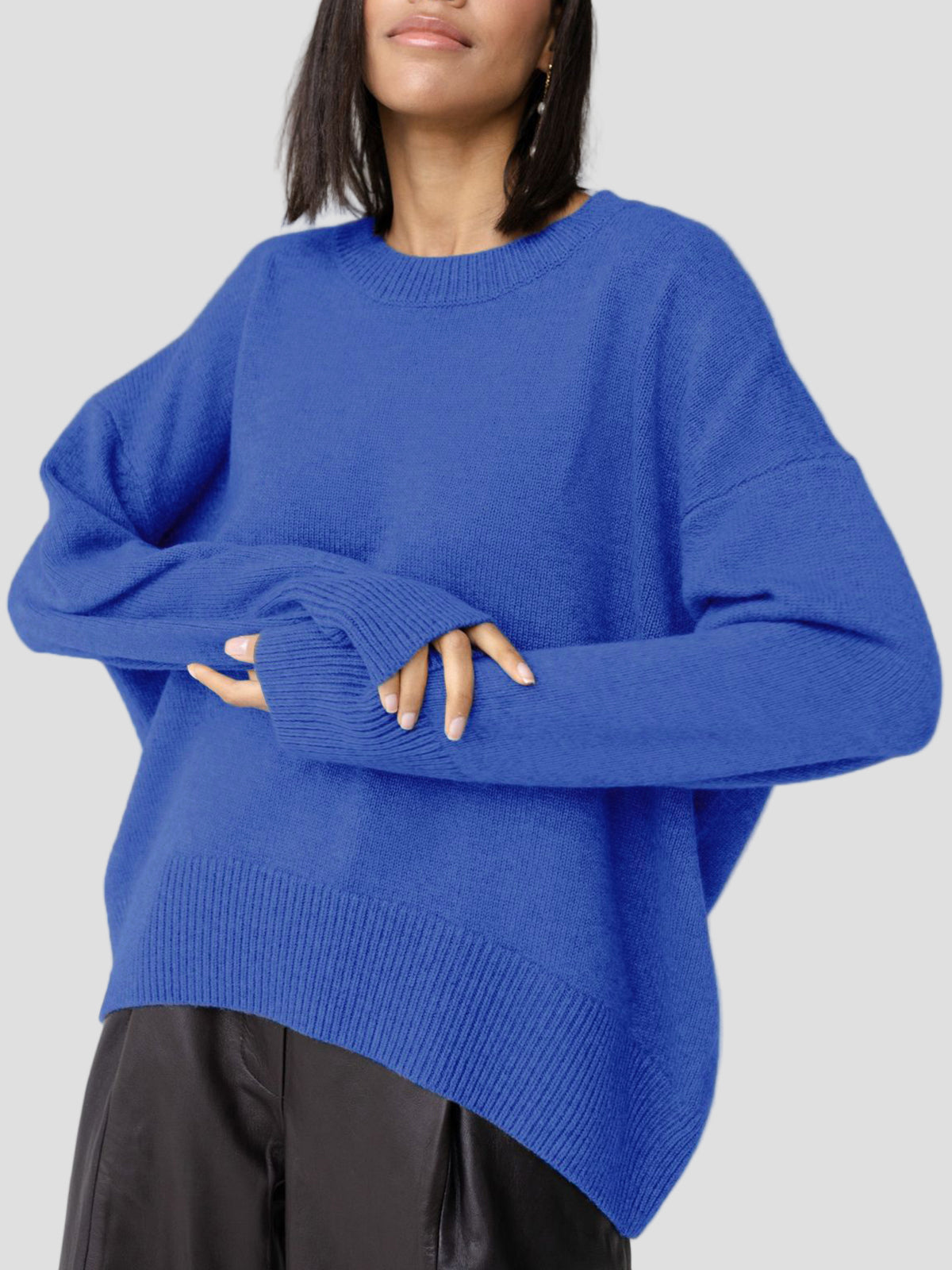 Oversized Crewneck Knit Sweater
