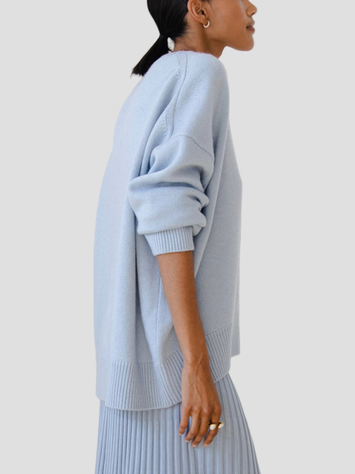 Oversized Crewneck Knit Sweater