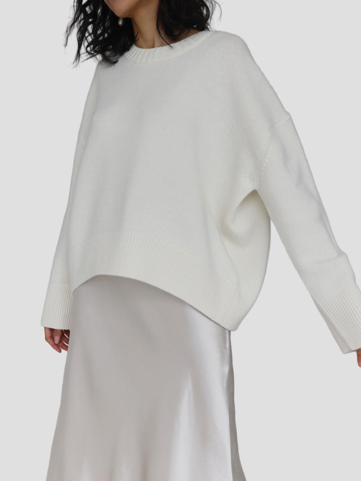 Oversized Crewneck Knit Sweater