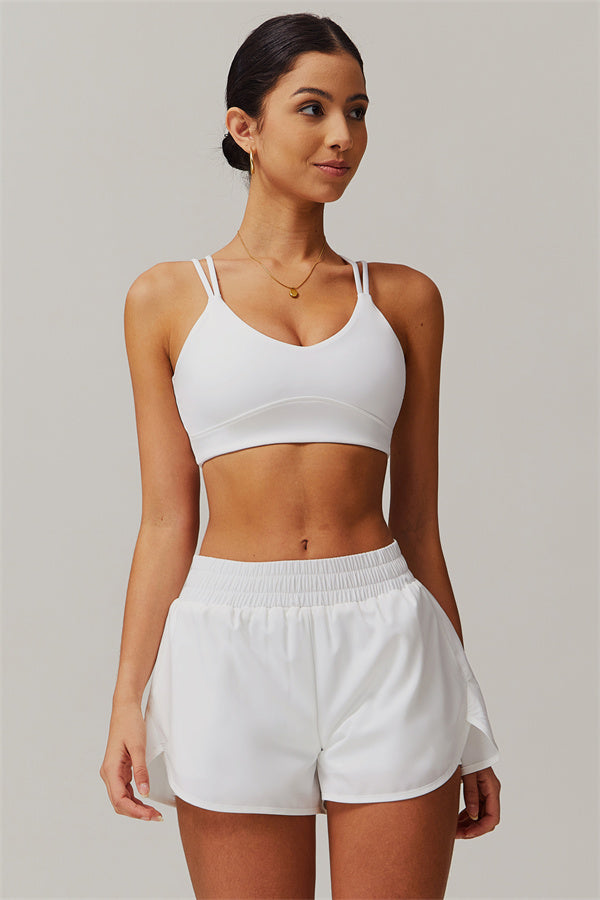 Strappy Back Sports Bra & Shorts 2-Piece Set