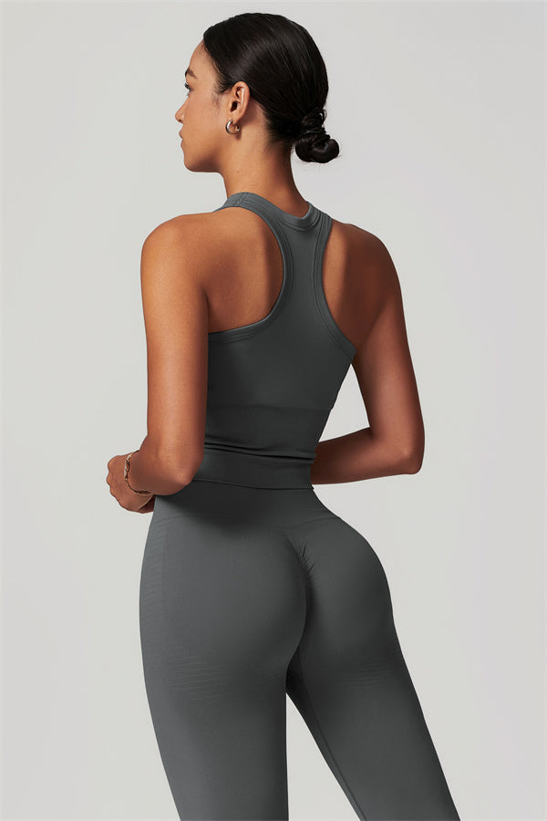 Seamless Ribbed Crop Top & Leggings Set